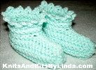 Mint Green slip on baby booties